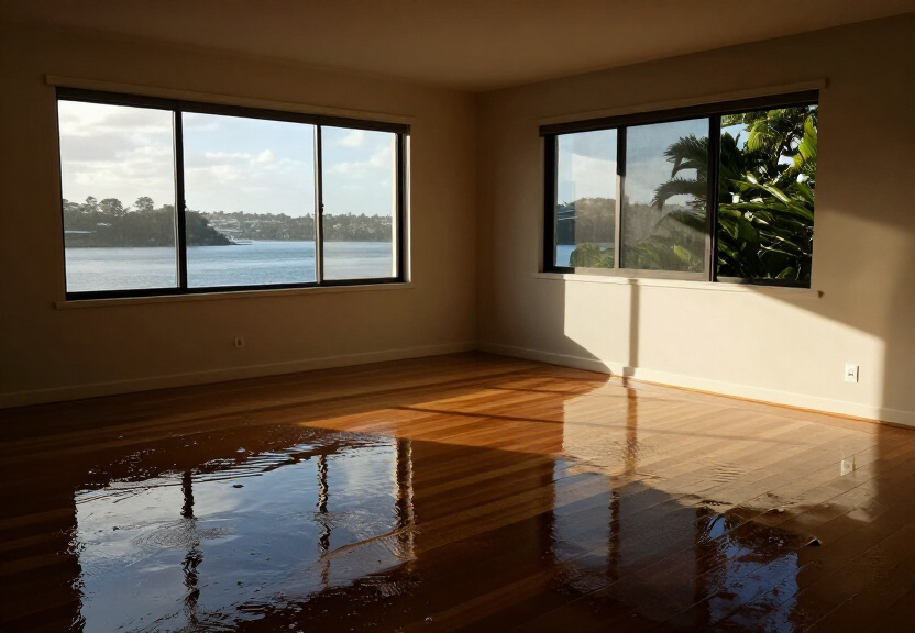 Water-damaged wall in a Clontarf home with peeling paint and visible moisture
